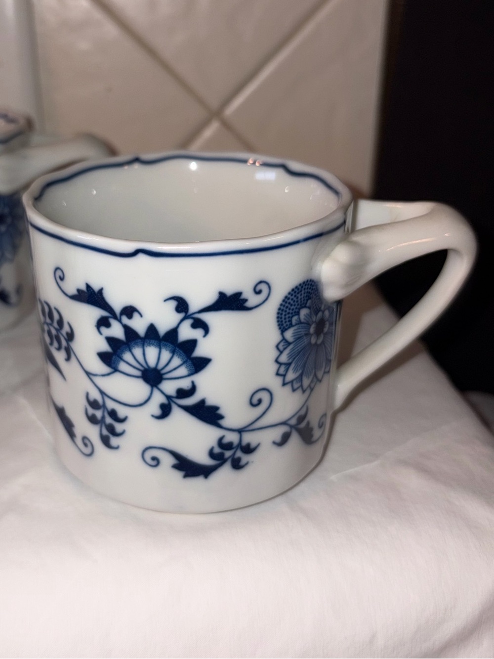 3 Vintage Blue Danube Porcelain Mugs